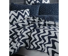 Riposo Renforce medvilnės patalynės komplektas Waves Mėlyna 200x200 cm