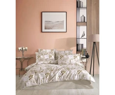 Riposo RENFORCE medvilnės patalynės komplektas RIGA BEIGE 200x220 cm