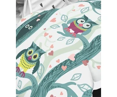 Riposo RENFORCE medvilnės vaikiškas patalynės komplektas OWLS 140x200 cm