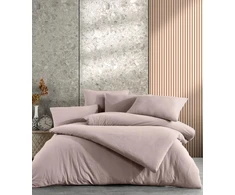 Riposo STONE WASHED medvilnės patalynės komplektas TAUPE 200x220 cm