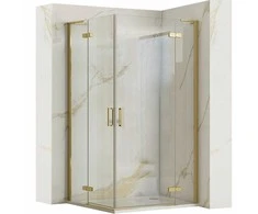 Dviguba dušo kabina REA Hugo 100x100 Brushed Gold
