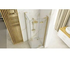 Dviguba dušo kabina REA Hugo 100x100 Brushed Gold