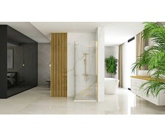 Dviguba dušo kabina REA Hugo 80x90 Brushed Gold