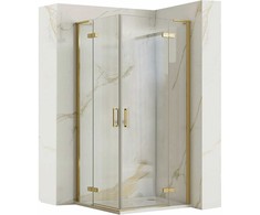 Dviguba dušo kabina REA Hugo 80x90 Brushed Gold