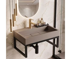 Konglomerato Praustuvas Rea Goya Taupe 60cm + Stovas