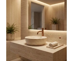 Kriauklė stalviršio Rea Amelia Travertine Classic 48