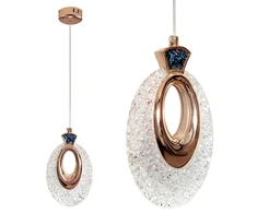 Lubinis šviestuvas Toolight Krištolinis Pakabinamas Šviestuvas Lhj109-1cp Light Rose Gold