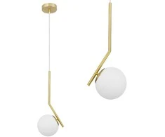 Lubinis šviestuvas Toolight Šviestuvas lubinis stiklo rutulys Baltas/Gold G106-1W Gold Baltas