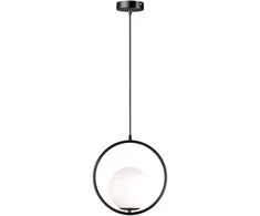 Lubinis šviestuvas Toolight Šviestuvas lubinis stiklo rutulys G110-1W Juodas Baltas