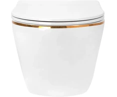 Pakabinamas Klozetas Rea Carlo Mini Tornado Nf Gold Edge