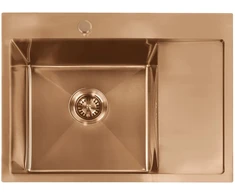 Plieninė kriauklė Fin BRUSH COPPER