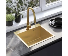 Plieninė kriauklė Leo 50 BRUSH GOLD