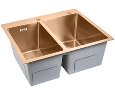 Plieninė kriauklė Toby BRUSH COPPER