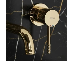 Potinkinis praustuvo maišytuvas Rea Rose Lungo Diamond Gold + BOX