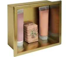 rea bathroom shelf 30x30 auksinis brush