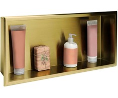 rea bathroom shelf 30x60 auksinis brush
