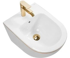 "Rea Carlo Mini Baltas Gold Edge" pakabinamas bidė