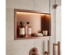 rea Įmontuojama Vonios Lentyna Led 30x45 Copper