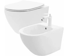 rea Klozetas WC Carlo Flat Mini Rimless + Bide Carlio Mini