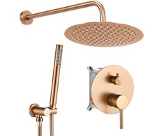 Rea Lungo Copper juodas paslėptas dušo rinkinys + DĖŽUTĖ