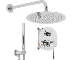 Rea Lungo Diamond Chrome juodas paslėptas dušo rinkinys + DĖŽUTĖ