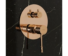 Rea Lungo Diamond Copper juodas paslėptas dušo rinkinys + DĖŽUTĖ