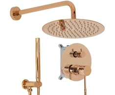 Rea Lungo Diamond Copper juodas paslėptas dušo rinkinys + DĖŽUTĖ