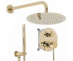 Rea Lungo Diamond Gold juodas paslėptas dušo rinkinys + DĖŽUTĖ