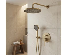 Rea Lungo Stripe Gold juodas paslėptas dušo rinkinys + DĖŽUTĖ