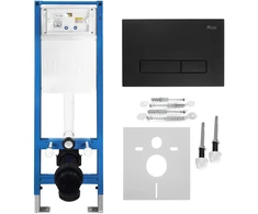 rea Potinkinis WC Rėmo Komplektas Slim 024N su HD Juodas Mygtuku