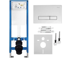 rea Potinkinis WC Rėmo Komplektas Slim 024N su HD Chrome Mygtuku