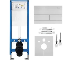 rea Potinkinis WC Rėmo Komplektas Slim 024N su T Steel Mygtuku