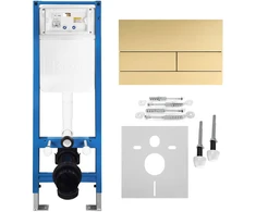 rea Potinkinis WC Rėmo Komplektas Slim 024N su T Gold Mygtuku