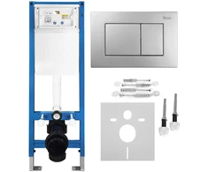 rea Potinkinis WC Rėmo Komplektas Slim 024N su J Satin Mygtuku