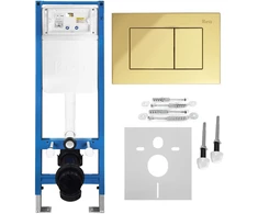 rea Potinkinis WC Rėmo Komplektas Slim 024N su J Gold Mygtuku