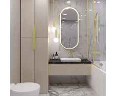 rea Veidrodis LED OVL 50x100cm Gold