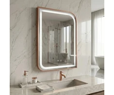 rea Veidrodis LED ZONE 70x50 BRUSH ROSE GOLD