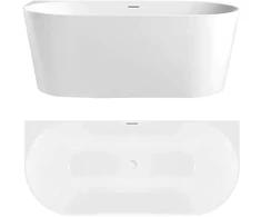 SIENINĖ AKRILO VONIA CAPRI SLIM 150cm