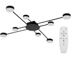 Pakabinamas šviestuvas Toolight 8 atramų LED lempa APP523-8C Juoda
