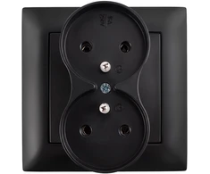 Toolight Dvigubas Lizdas Su Įžeminimu Ir Rėmeliu Oste Jnh002-g Juodas