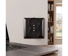 Toolight Dvigubas Lizdas Su Įžeminimu Ir Rėmeliu Oste Jnh002-g Juodas