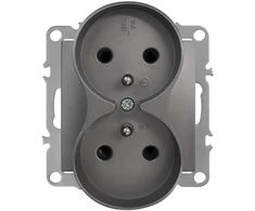 Toolight Dvigubas Lizdas Su Įžeminimu Oste Jnh002-g Pilkas