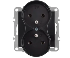 Toolight Dvigubas Lizdas Su Įžeminimu Oste Jnh002-g Juodas