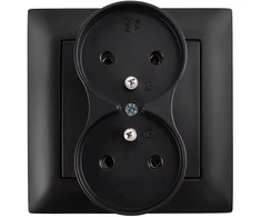 Toolight Dvigubas Lizdas Su Įžeminimu Oste Jnh002-g Juodas
