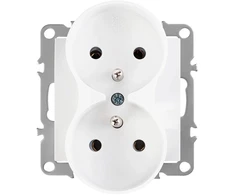 Toolight Dvigubas Lizdas Su Įžeminimu Oste Jnh002-g Baltas