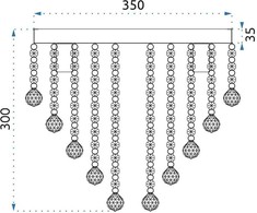 Pakabinamas šviestuvas Toolight Kristalinis lubinis šviestuvas Plafonas APP514-5C Cristal