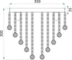 Pakabinamas šviestuvas Toolight Kristalinis lubinis šviestuvas Plafonas APP514-5C Cristal