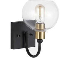 Sieninis šviestuvas Toolight Lampa kinkiet juodas auksinis APP1580-1W