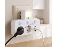Toolight Maitinimo Lizdų Blokas 2 Lizdai + 2x Usb-a + Usb-c Jnh017 Baltas