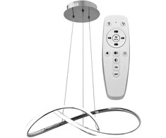 Pakabinamas šviestuvas Toolight Modernus LED lubų šviestuvas Ring+nuotolinio valdymo pultas APP393-CP Chrominis